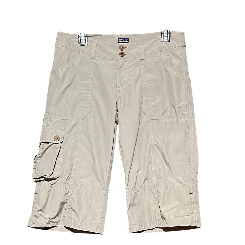 Patagonia Water Girl Super Cali Organic Cotton Cargo Shorts Size 8 Tan Gorpcore
